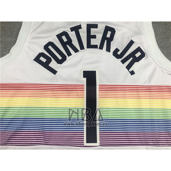 Camiseta Denver Nuggets Michael Porter JR. NO 1 Ciudad Blanco